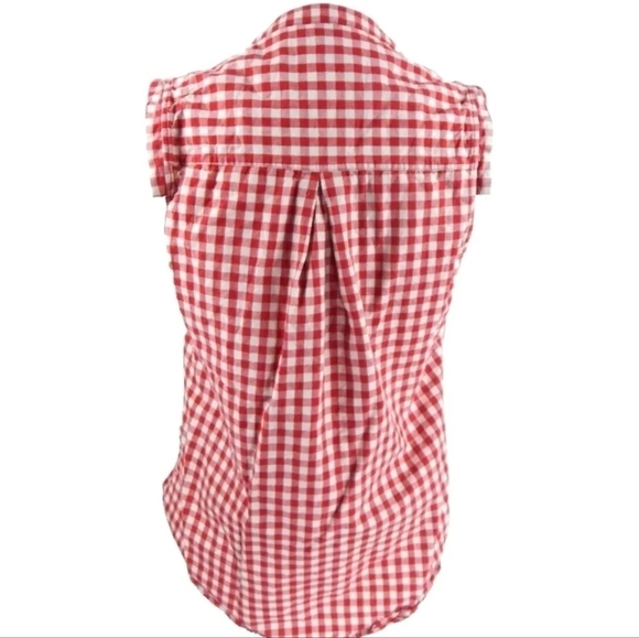 11.1 Tylho Anthropologie Red Check Top - Picture 3 of 3
